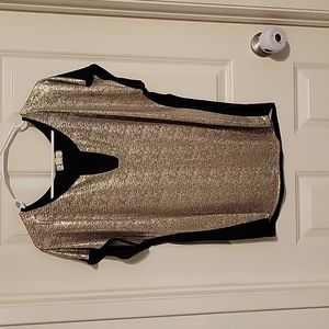 Gold and black blouse